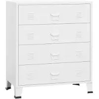 vidaXL Commode industrielle avec tiroirs blanc 78x40x93 cm Métal