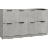 vidaXL Sideboards 2 pcs gris béton 60x30x70 cm Bois composite