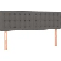 vidaXL Têtes de lit 2 pcs. Gris 72x5x78/88 cm Similicuir