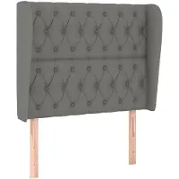 vidaXL Tête de lit avec oreilles gris foncé 103x23x118/128 cm Tissu
