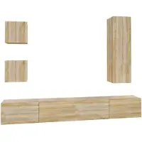 vidaXL Ensemble d'armoires TV 5 pièces en bois composite chêne Sonoma