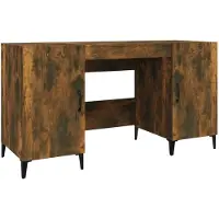 vidaXL Bureau chêne fumé 140x50x75 cm bois composite