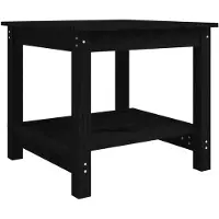 vidaXL Table basse noire 50x50x45 cm pin massif
