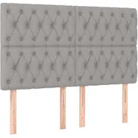 vidaXL Têtes de lit 4 pcs. Gris clair 72x7x78/88 cm Tissu