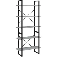 vidaXL Bibliothèque 5 niveaux Sonoma gris 80x30x175 cm