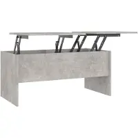 vidaXL Table basse gris béton 102x50,5x46,5 cm Bois composite