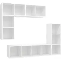 vidaXL Ensemble de 4 armoires TV blanc en bois composite
