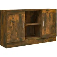 vidaXL Sideboard chêne fumé 120x30,5x70 cm bois composite