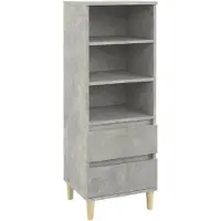 vidaXL Highboard gris béton 40x36x110 cm Bois composite