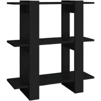 vidaXL Bibliothèque/Séparateur de pièce Noir 80x30x123,5 cm