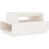 vidaXL Table basse blanche 80x55x40,5 cm pin massif