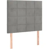 vidaXL Têtes de lit 2 pcs. Gris clair 100x5x78/88 cm velours
