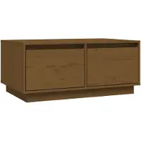 vidaXL Table basse marron miel 80x50x35 cm pin massif
