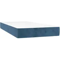 vidaXL Matelas à ressorts ensachés bleu foncé 100x200x20 cm velours