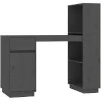 vidaXL Bureau gris 110x53x117 cm pin massif