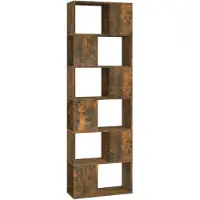 vidaXL Bibliothèque/Séparateur de pièce Chêne fumé 60x24x186 cm