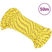 vidaXL Corde de bateau Jaune 3 mm 50 m Polypropylène