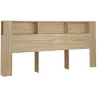 vidaXL Tête de lit avec étagères Chêne Sonoma 220x18,5x104,5 cm