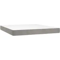 vidaXL Matelas à ressorts ensachés gris clair 160x200x20 cm velours