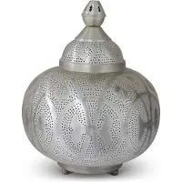 Safaary Lampe à poser orientale argent Zora Ø 33 x 40cm