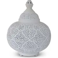Safaary Lampe à poser orientale Maya blanc Ø 33 x 40cm