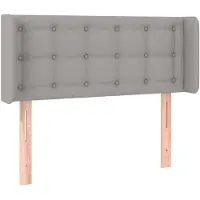 vidaXL Tête de lit avec oreilles gris clair 103x16x78/88 cm Tissu