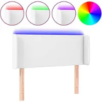 vidaXL Tête de lit LED blanc 83x16x78/88 cm similicuir