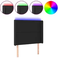 vidaXL Tête de lit LED noir 103x16x118/128 cm similicuir