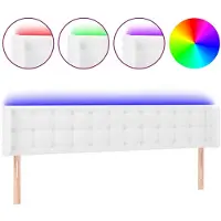 vidaXL Tête de lit LED blanc 183x16x78/88 cm similicuir