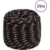 vidaXL Corde de bateau Noir 18 mm 25 m Polypropylène