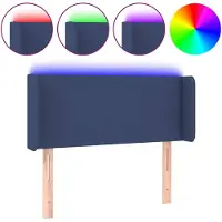vidaXL Tête de lit LED bleue 83x16x78/88 cm Tissu