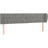 vidaXL Tête de lit avec oreilles gris clair 203x23x78/88 cm velours