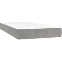 vidaXL Matelas à poches, gris clair, 100X210X20 Cm, velours Lumarko