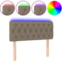 vidaXL Tête de lit LED Taupe 90x7x78/88 cm Tissu