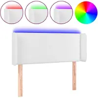 vidaXL Tête de lit LED blanc 103x16x78/88 cm similicuir