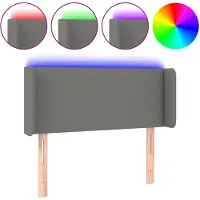 vidaXL Tête de lit LED gris foncé 103x16x78/88 cm Tissu