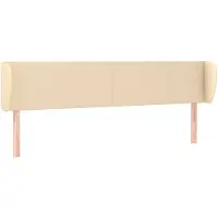 vidaXL Tête de lit avec oreilles Crème 203x23x78/88 cm Tissu