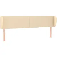 vidaXL Tête de lit avec oreilles Crème 183x23x78/88 cm Tissu