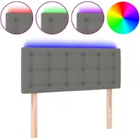 vidaXL Tête de lit LED gris foncé 90x5x78/88 cm Tissu