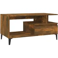 vidaXL Table basse chêne fumé 90x49x45 cm bois composite