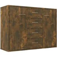 vidaXL Sideboard chêne fumé 88x30x65 cm bois composite