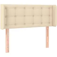 vidaXL Tête de lit avec oreilles Crème 93x16x78/88 cm Tissu