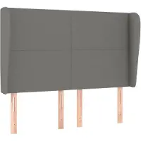 vidaXL Tête de lit avec oreilles Gris foncé 147x23x118/128 cm Tissu