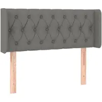 vidaXL Tête de lit avec oreilles Gris foncé 103x16x78/88 cm Tissu