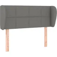 vidaXL Tête de lit avec oreilles Gris foncé 93x23x78/88 cm Tissu