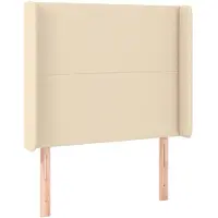 vidaXL Tête de lit avec oreilles Crème 103x16x118/128 cm Tissu