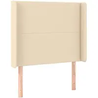 vidaXL Tête de lit avec oreilles Crème 83x16x118/128 cm Tissu