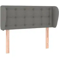 vidaXL Tête de lit avec oreilles Gris foncé 93x23x78/88 cm Tissu