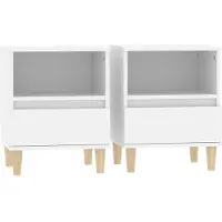 vidaXL Tables de chevet 2 pcs Blanc 40x35x50 cm