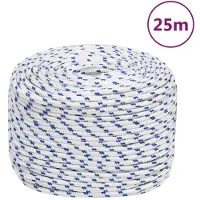 vidaXL Corde de bateau Blanc 10 mm 25 m Polypropylène